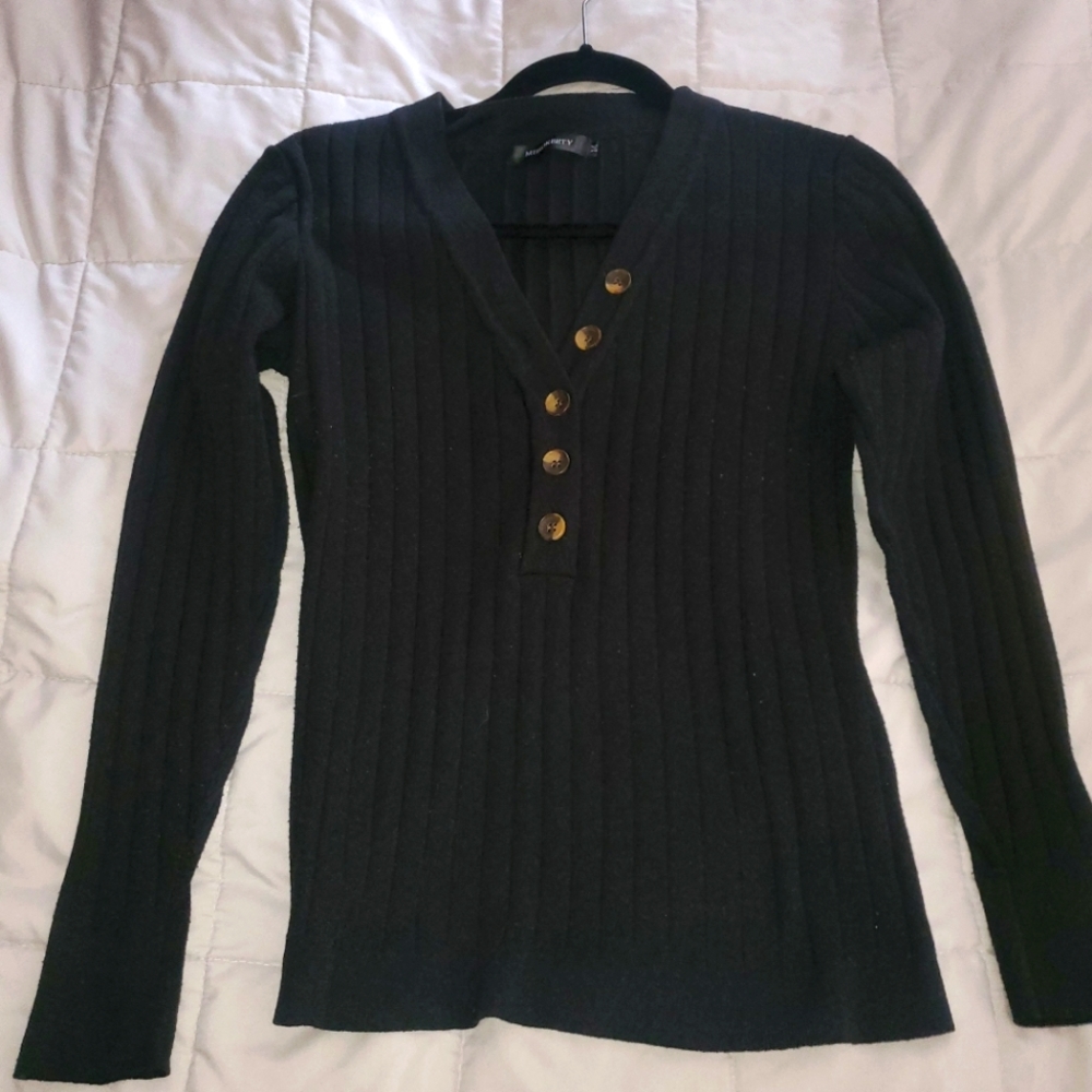 Black v-neck sweater